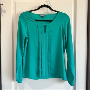 Teal Express Long Sleeve Blouse